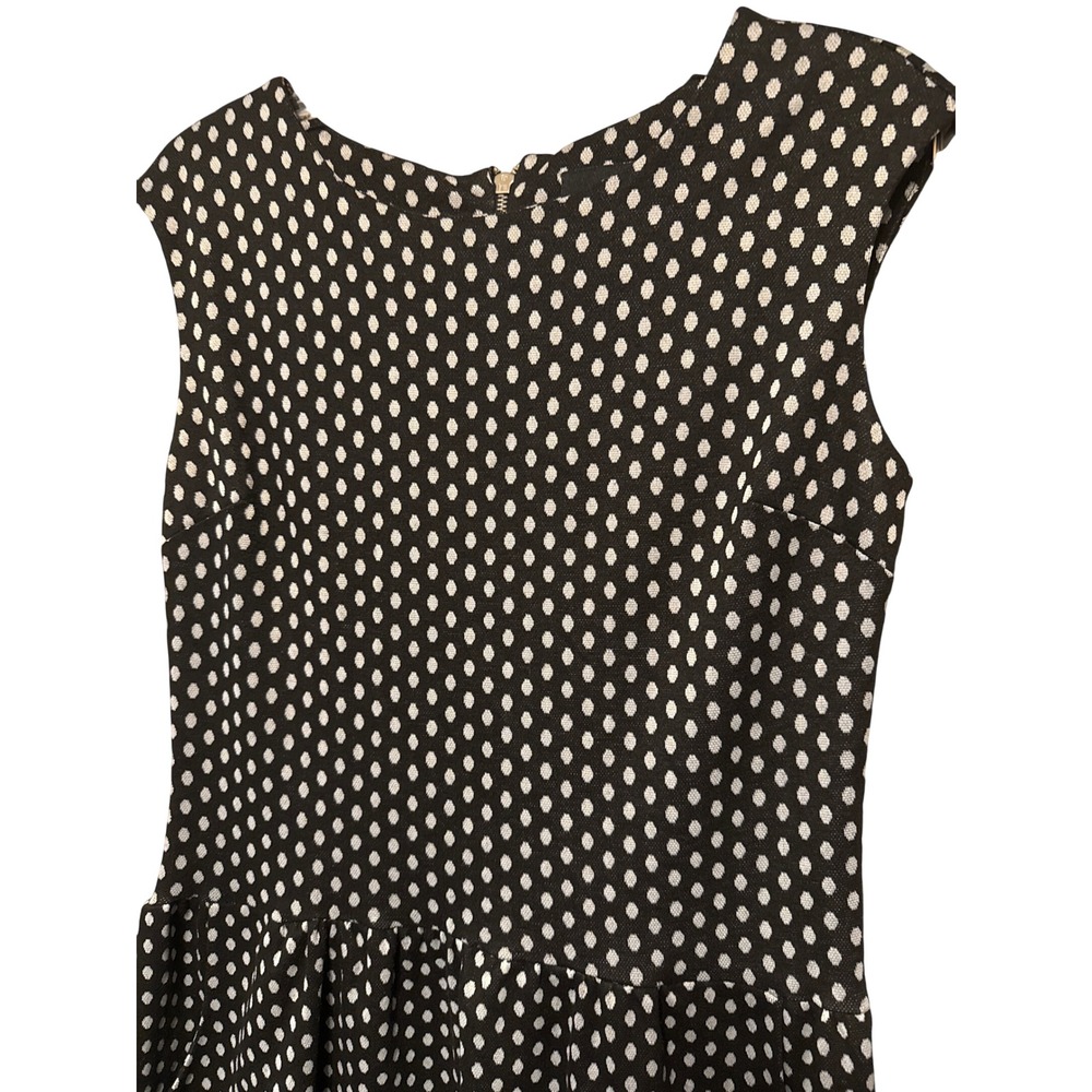 Cynthia Rowley Black White Polka Dot Knit Fit & Flare Dress Size 8 Sleeveless